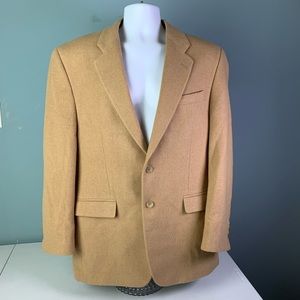 LRL Camel Brown Woven 2-Btn Sportcoat Blazer 42L
